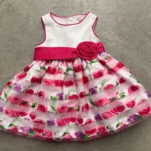American Princess Floral / Stripe Dress 6M Easter. Spring. Special Occasion.